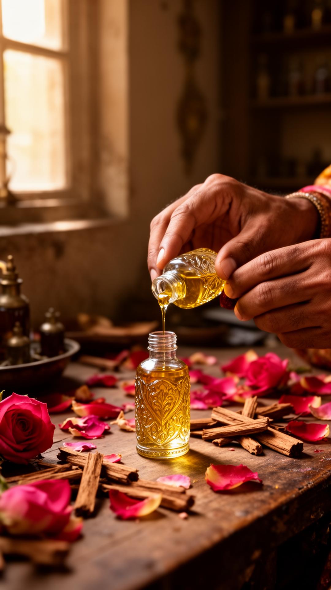 Artisan crafting attar oil
